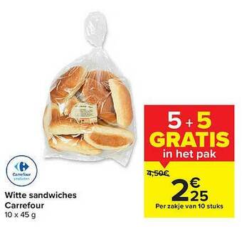 Carrefour Witte Sandwiches aanbieding