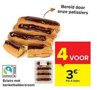 Carrefour Eclairs Met Banketbakkersroom aanbieding