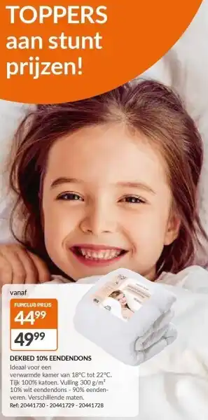 Fun Dekbed 10% eendendons aanbieding