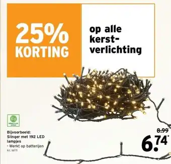 Op alle kerstverlichting