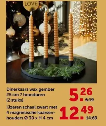 Dinerkaars wax gember 25 cm 7 branduren (2 stuks)