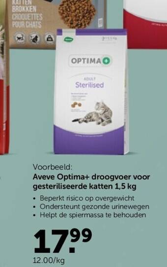 AVEVE Aveve optima+ droogvoer voor gesteriliseerde katten 1,5 kg aanbieding