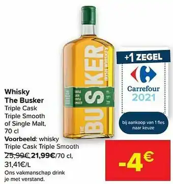 Carrefour Whisky triple cask triple smooth aanbieding
