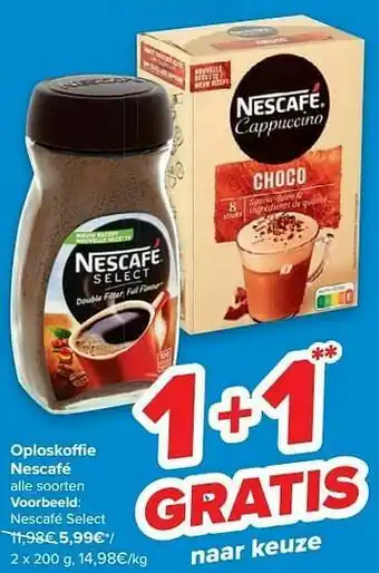 Carrefour Nescafé select aanbieding