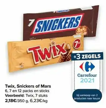 Carrefour Twix aanbieding