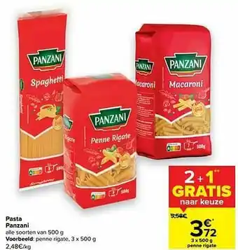 Carrefour Panzani penne rigate aanbieding