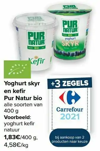 Pur natur bio yoghurt kefir natuur