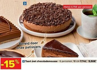 Carrefour Taart met chocolademousse aanbieding