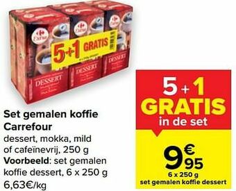 Carrefour Set gemalen koffie dessert aanbieding