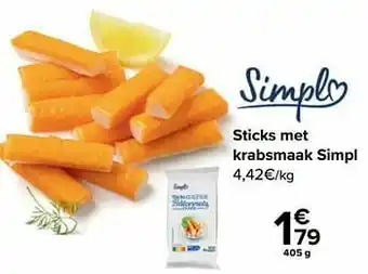 Carrefour Sticks met krabsmaak simpl aanbieding