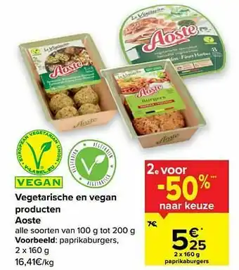 Carrefour Aoste paprikaburgers aanbieding