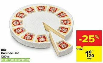 Carrefour Brie coeur de lion aanbieding