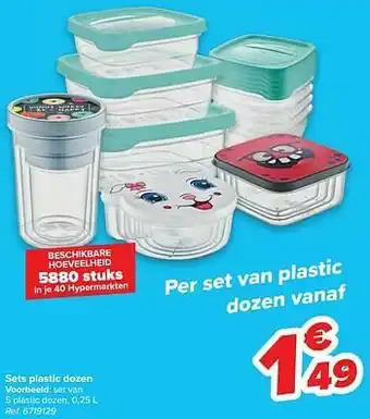 Carrefour Set van 5 plastic dozen aanbieding