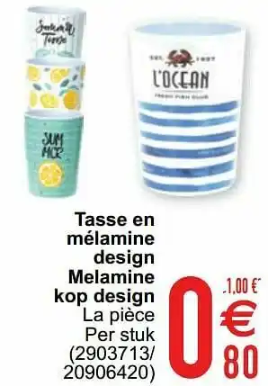 Cora Tasse en mélamine design melamine kop design aanbieding