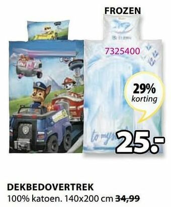 Jysk Dekbedovertrek frozen aanbieding