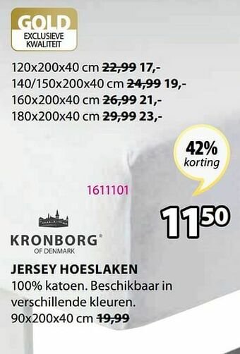 Jysk Jersey hoeslaken aanbieding