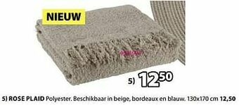 Jysk Rose plaid aanbieding