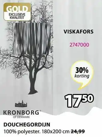 Jysk Douchegordijn viskafors aanbieding