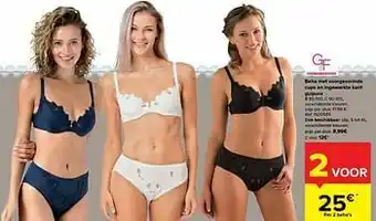 Carrefour Beha met voorgevormde cups en ingewerkte kant guipure aanbieding