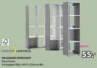 Jysk Haldager open kast 4 schappen aanbieding
