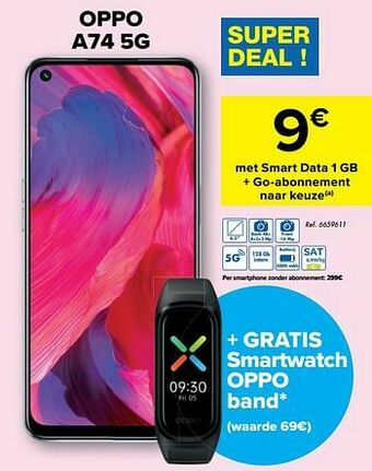 Carrefour Oppo a74 5g aanbieding