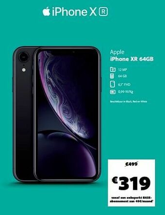 Base Apple iphone xr 64gb aanbieding