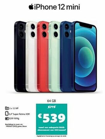 Base Apple iphone 12 mini 64 gb aanbieding