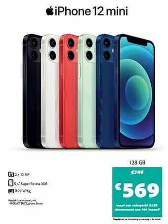 Base Apple iphone 12 mini 128 gb aanbieding
