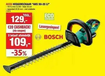 Hubo Bosch accu heggenschaar ahs 50-20 li aanbieding