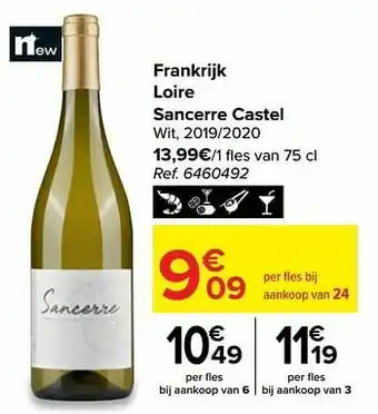 Carrefour Frankrijk loire sancerre castel wit aanbieding