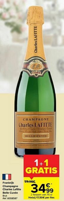 Carrefour Frankrijk champagne charles lafitte belle cuvée brut aanbieding