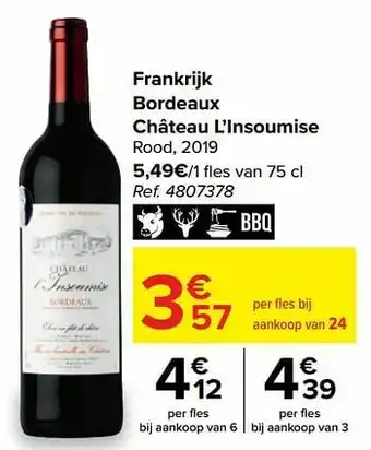 Carrefour Frankrijk bordeaux château l’insoumise rood aanbieding