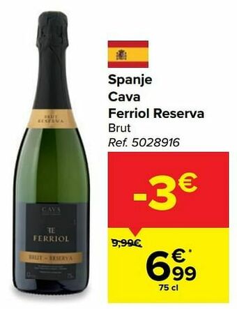 Carrefour Spanje cava ferriol reserva brut aanbieding