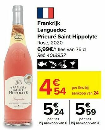 Carrefour Frankrijk languedoc prieuré saint hippolyte rosé aanbieding