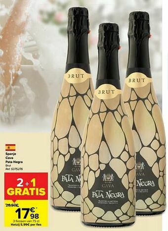 Carrefour Spanje cava pata negra brut aanbieding