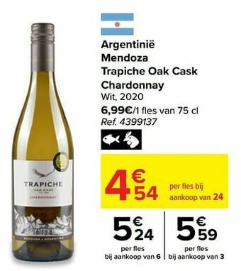 Carrefour Argentinië mendoza trapiche oak cask chardonnay wit aanbieding