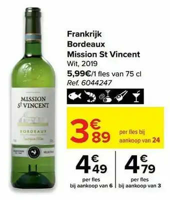 Carrefour Frankrijk bordeaux mission st vincent wit aanbieding