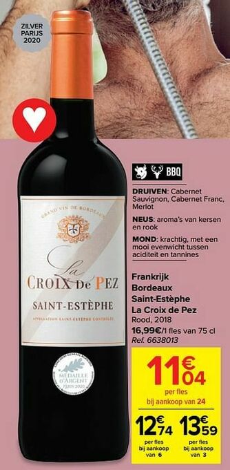Carrefour Frankrijk bordeaux saint-estèphe la croix de pez rood aanbieding