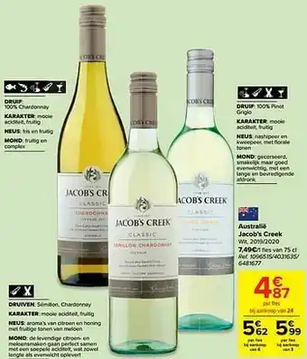 Carrefour Australië jacob’s creek wit aanbieding