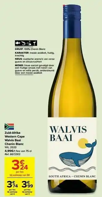 Carrefour Zuid-afrika western cape walvis baai chenin blanc wit aanbieding