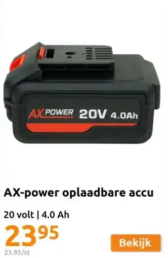 Action Ax-power oplaadbare accu aanbieding