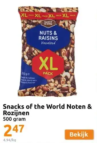 Action Snacks of the world noten & rozijnen aanbieding