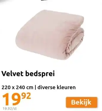 Action Velvet bedsprei aanbieding