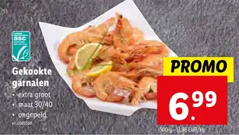 Lidl Gekookte garnalen aanbieding