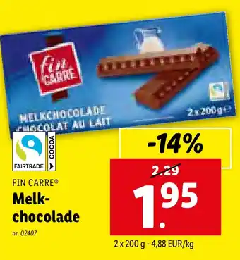 Lidl Melk- chocolade aanbieding