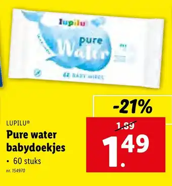 Lidl Pure water babydoekjes aanbieding