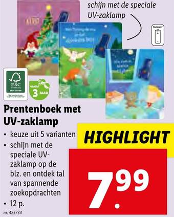 Lidl Prentenboek met UV-zaklamp aanbieding