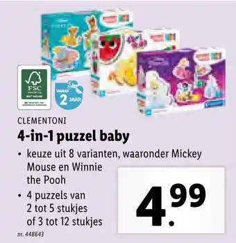 Lidl 4-in-1 puzzel baby aanbieding