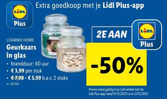 Lidl Geurkaars in glas 2 stuks aanbieding