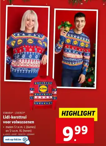 Lidl Kersttrui voor volwassenen aanbieding